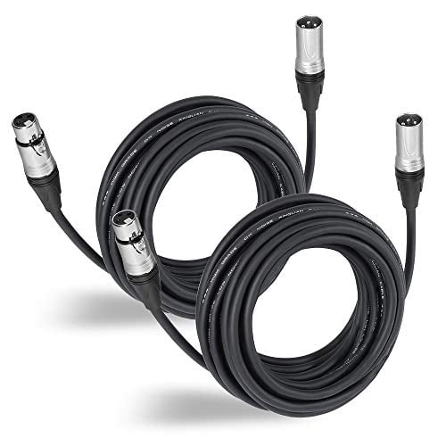 Balanced 3 Pin XLR Microphone Patch Cable with All Copper Conductors for Microphones Studio Recording and Live Sound 2 Pack 25ft Premium Microphone Cable Male to Female Eyeshot XLR Cable Balanced 3 Pin XLR Microphone Patch Cable with All Copper Conductors for Microphones Studio Recording and Live Sound 2 Pack 25ft Premium Microphone Cable Male to Female Eyeshot XLR Cable